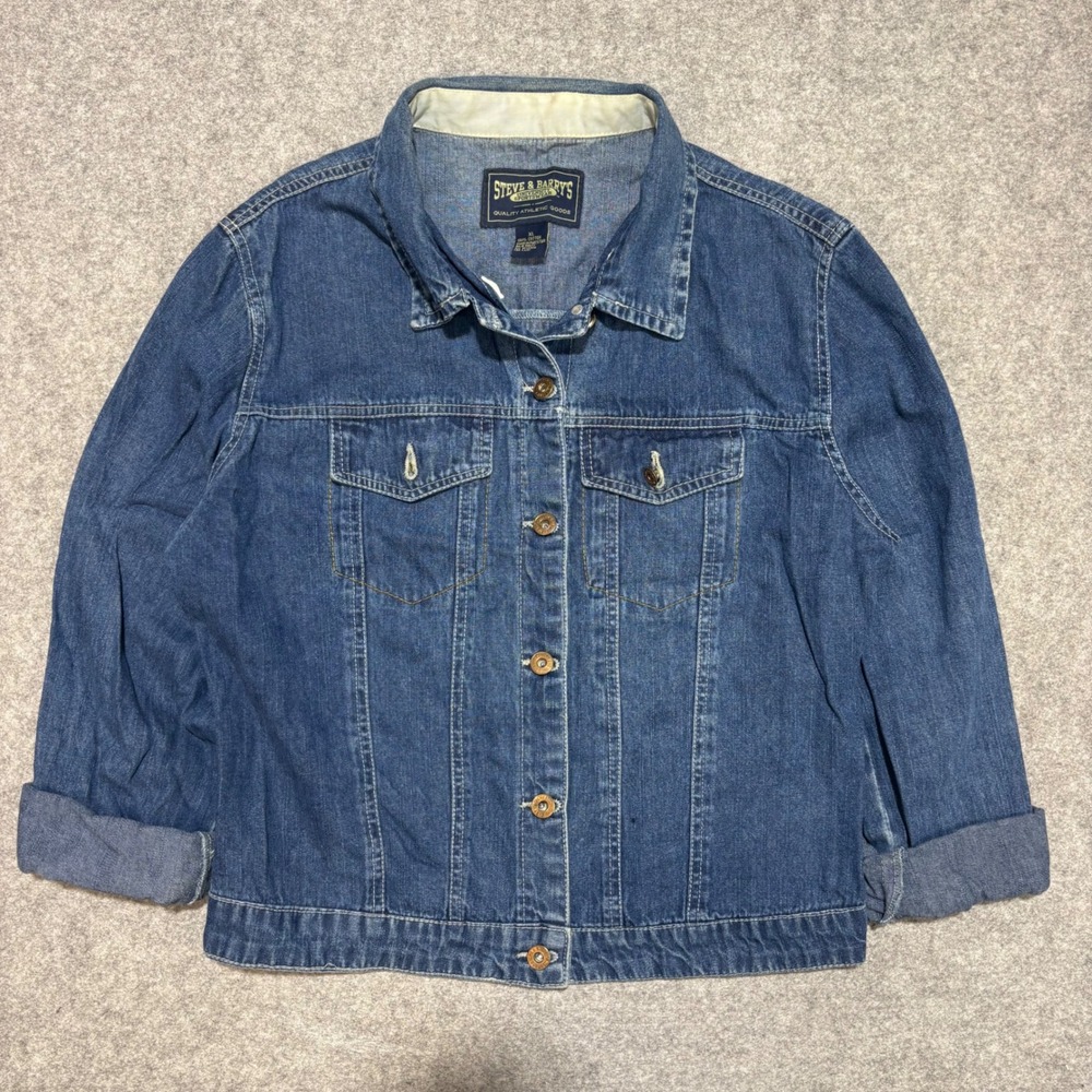 Steve & Barrys University Sportswear Denim Jacket Medium Wash Blue XL Women